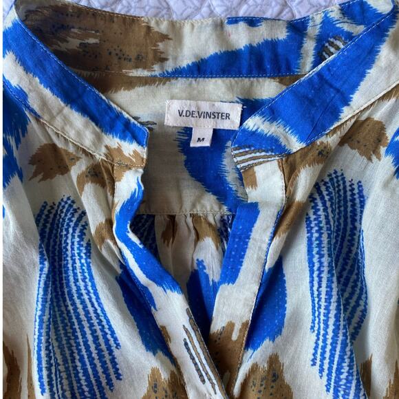 V.DE.VINSTER Kaftan Dress Made in India 100% Cotton Ikat Print Size Medium - Picture 6 of 8